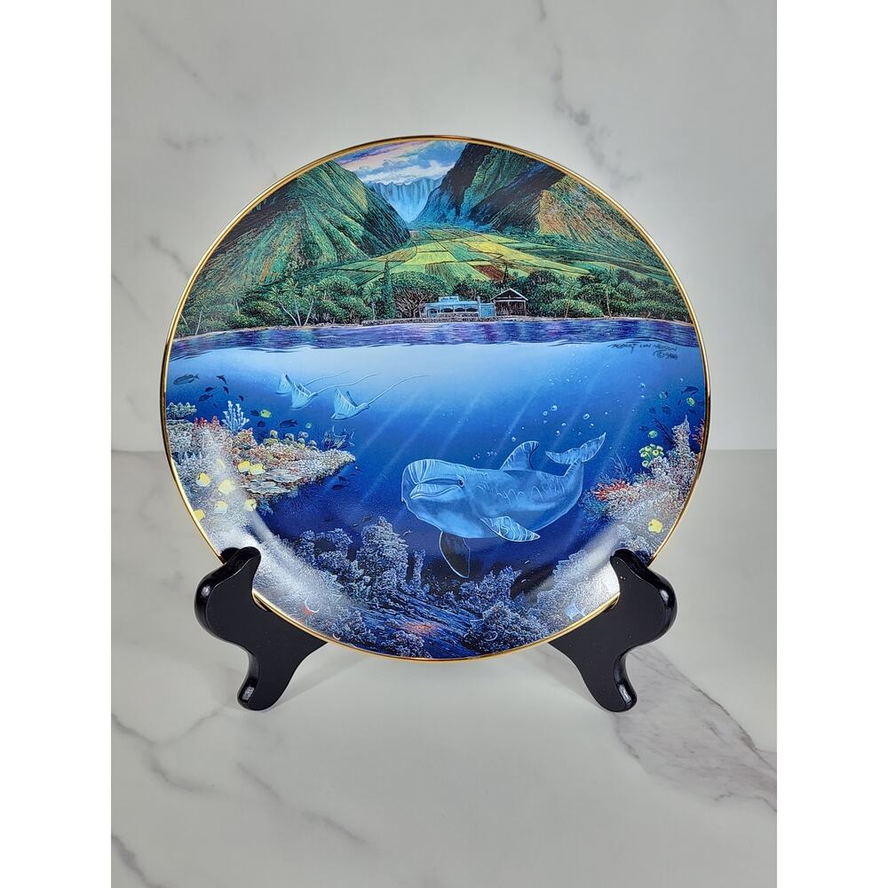 Underwater Paradise Chez Paul Dolphin Year 1991 Porcelain 8" Plate Wall Decor
